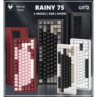 [HỎA TỐC HN - HCM] Bàn phím cơ RAINY75 Vỏ nhôm CNC | Led RGB | Không dây 3 Modes | Mạch xuôi Hotswap 5 Pin