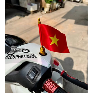 Gương cờ Việt Nam gắn xe máy, chân gương lá cờ thuận 10li tặng kèm ốc nối