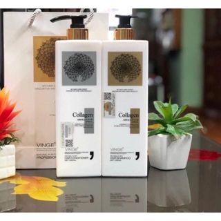 Cặp Dầu Gội Xả Collagen Vinge 1000ML | Hàng Chính Hãng|Freeship toàn quốc