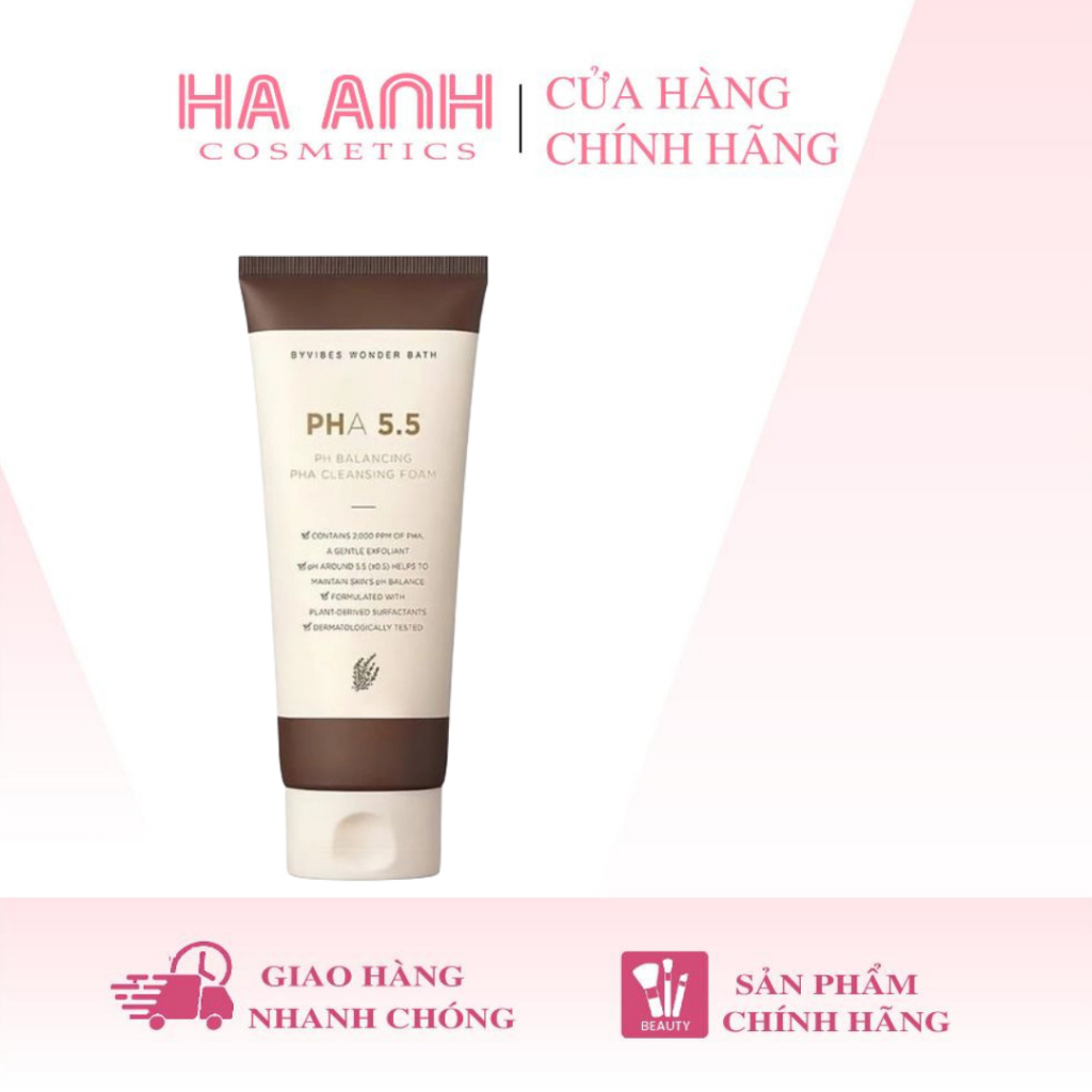 Sữa Rửa Mặt Byvibes Wonder Bath PHA 5.5 PH Balancing PHA Cleansing Foam 150ml
