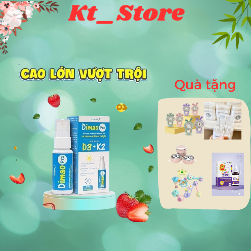 COMBO 2 Lọ Dimao pro D3 K2 dạng xịt ,hỗ trợ tăng chiều cao Valens Dimao pro Spray D3k2 ,tăng cường h