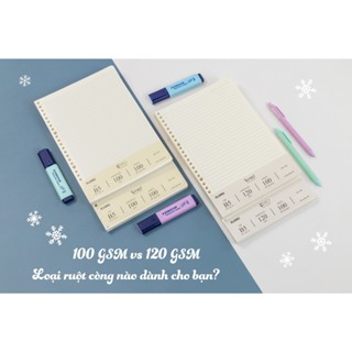 Ruột sổ còng Klong B5 A5 A4 caro line dot grid 100 120gsm giấy refill chất lượng cao