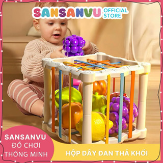  Hộp đan dây đa năng Montessori đan dây hình khối phát triển kỹ năng toàn diện cho bé 