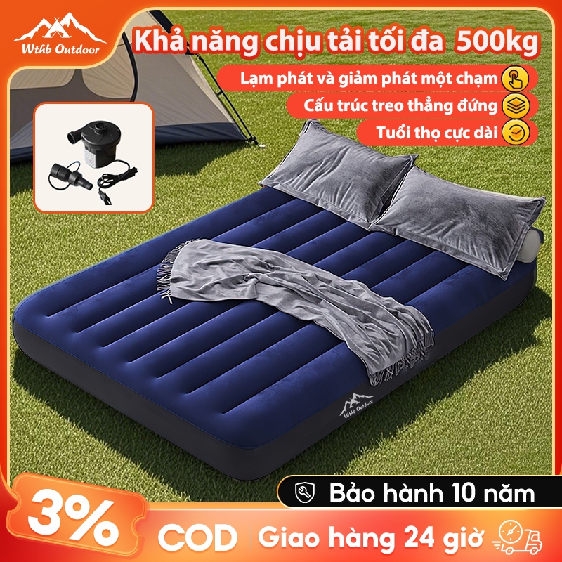 Đệm hơi, nệm hơi  cao cấp có bơm điện 2 chiều, Khả năng chịu lực 500kg, siêu êm, đệm gấp gọn