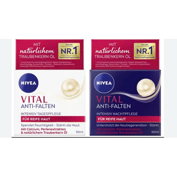 Bộ đôi kem dưỡng da Nivea Vital Anti- Falten (50ml) - Đức