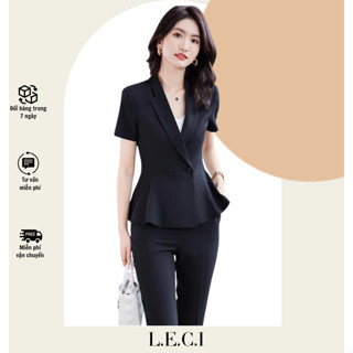  Bộ Vest Áo Tay Ngắn Phối Tùng Xòe  Quần Dài Ống Đứng Mang Tới Vẻ Đẹp Sang Trọng Trang Nhã Đầy Ấn Tượng LX001 