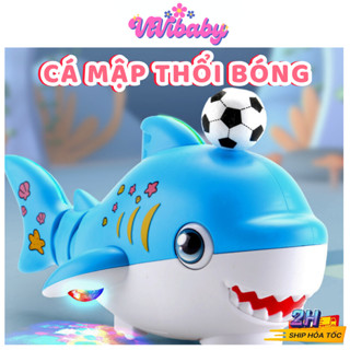 Đồ Chơi Cá Mập Thổi Bóng Có Nhạc Có Đèn Led Vui Nhộn Cá Heo Thỏi Bóng Lơ Lửng - Đồ Chơi VIVI BABY