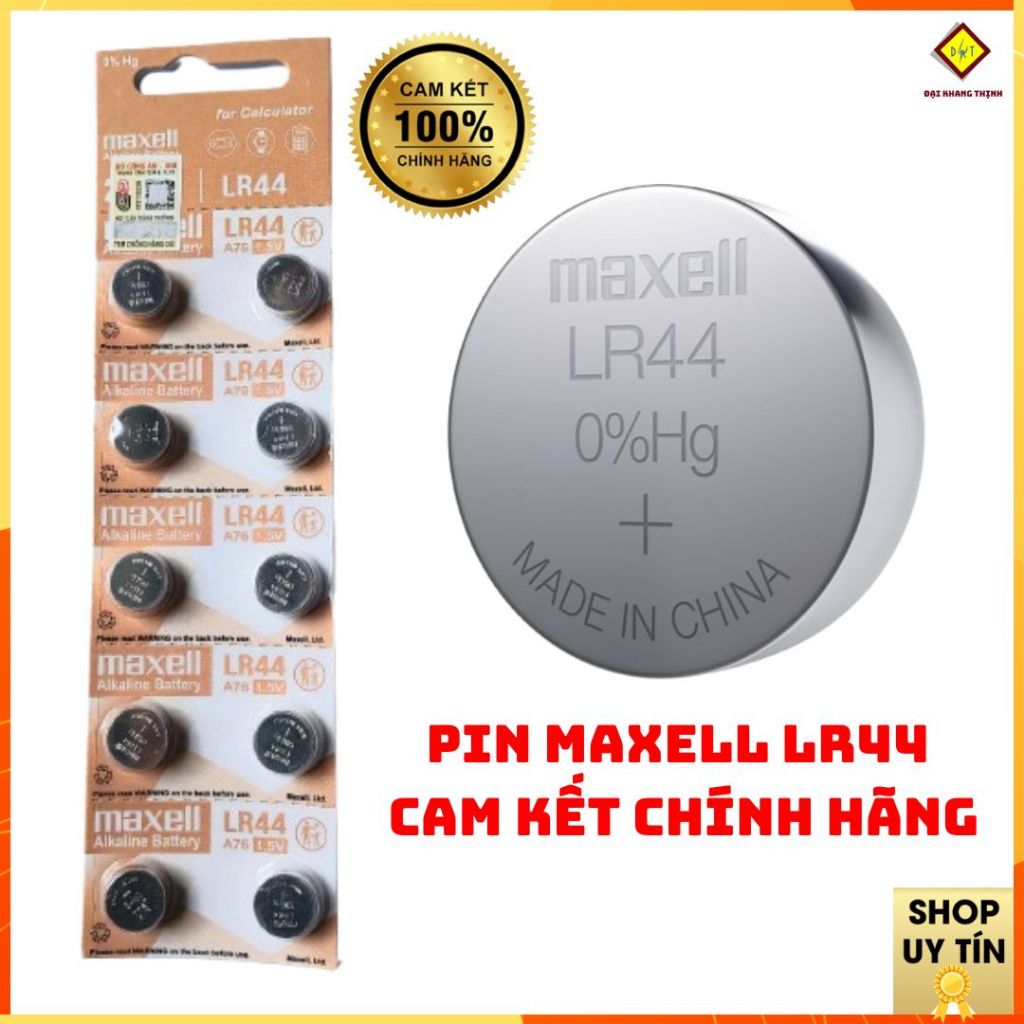 Pin đồng tiền MAXELL LR44 CHÍNH HÃNG cho đồng hồ đeo tay thiết bị điẹn tử pin cúc áo CHÍNH HÃNG