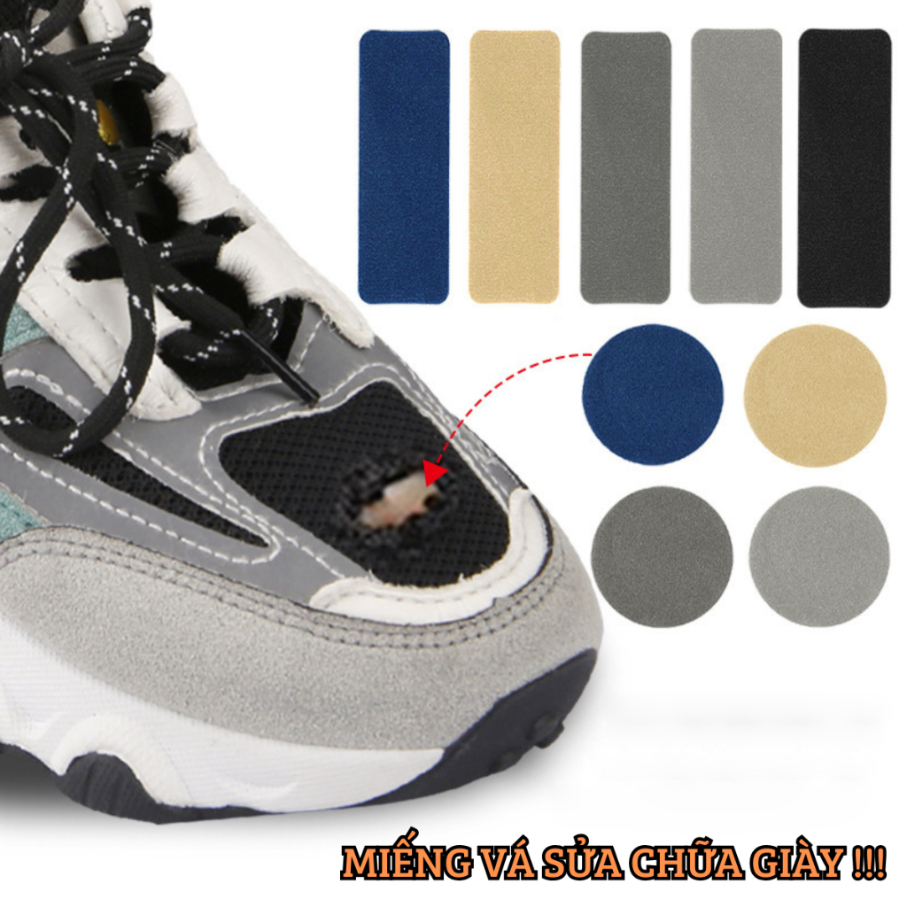 Miếng vá sữa chữa giày cầu lông, giày vải, giày thể thao. Miếng lót dán sữa chữa vết bục giày