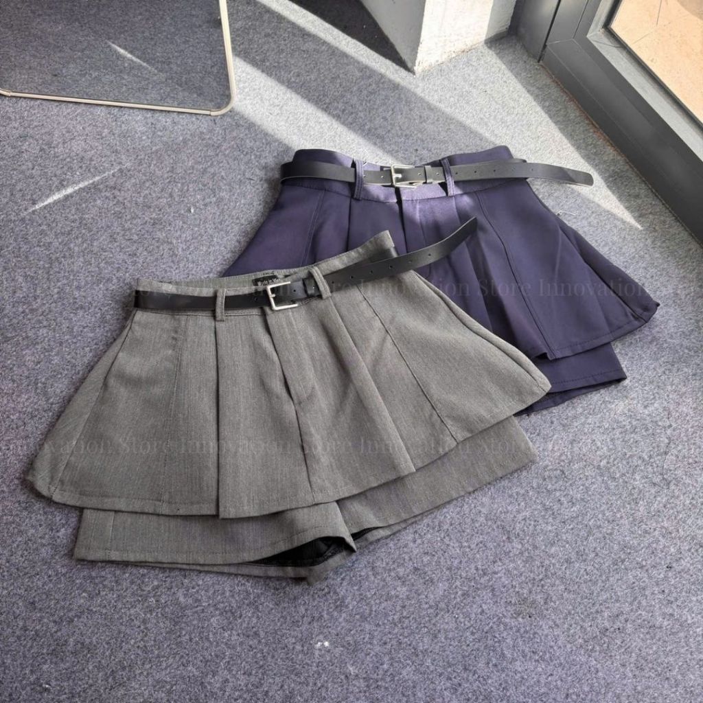 [TẶNG KÈM ĐAI] Quần Váy Thiết Kế 2 Tầng Có Quần Short Chống Lộ Cạp Lưng Cao Khoá Kéo 868 Nữ Women | BigBuy360 - bigbuy360.vn