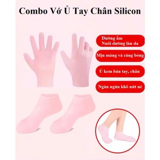 Combo Vớ Ủ Tay Chân Silicon Giúp Dưỡng Ẩm, Mềm Da Chống Khô Da, Vớ Ủ Kem Ủ Tay Chân Tiện Lợi