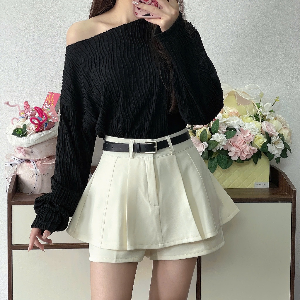 [TẶNG KÈM ĐAI] Quần Váy Thiết Kế 2 Tầng Có Quần Short Chống Lộ Cạp Lưng Cao Khoá Kéo 868 Nữ Women | BigBuy360 - bigbuy360.vn