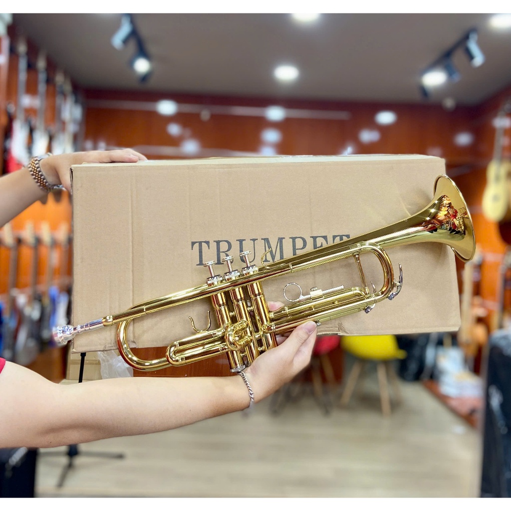 Kèn Trumpet Saiger STR 200 màu vàng, trumpet cho đội kèn