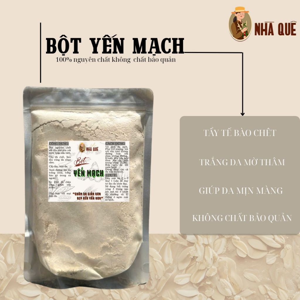 Mặt nạ yến mạch trắng da handmade 100gr