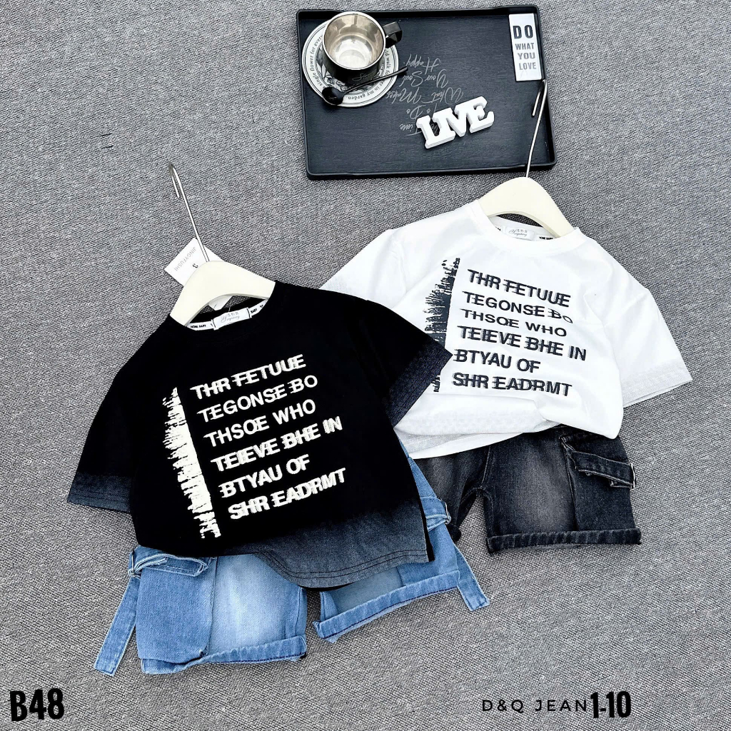Set đồ bé trai Shop Sam Ú mã B48 phong cách Hán Quốc (Quần Jean,Áo Cotton) 10-30 Kg- B48