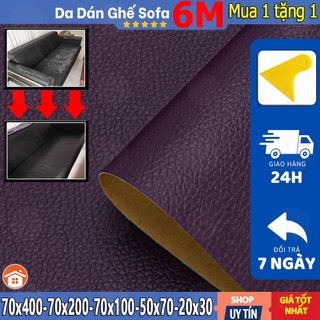【Mua 1 tặng 1】9M màu tím đậm Da dán ghế sofa Miếng dán vải da PU cỡ lớn kích thước chữa ghế sofa đồ da tự dính