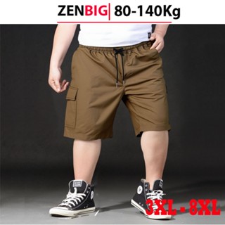 Quần Short Kaki Bigsize ZENBIG cạp chun dây rút co giãn thoải mái dành cho nam béo mập từ 80-140kg.