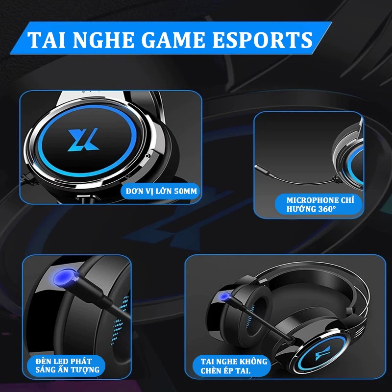 Tai nghe chụp tai có dây gaming MKEPS G108, Bass Mạnh, Chống Ồn, Đeo Thoải Mái 8 Giờ | BigBuy360 - bigbuy360.vn