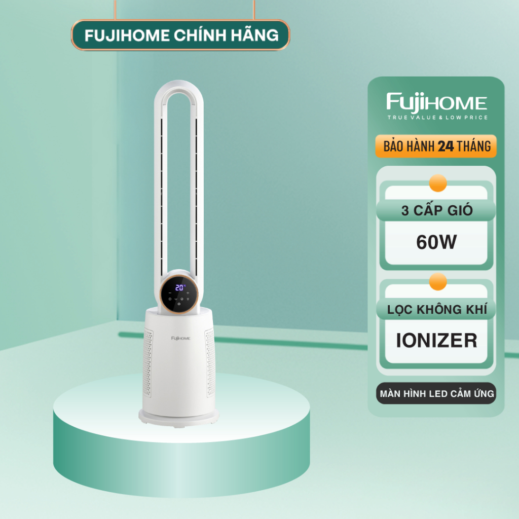 Quạt Không Cánh Tích Hợp Lọc Không Khí FUJIHOME BF-03R Vận Hành Êm Ái – Tiết Kiệm Điện Năng, Thanh Lọc Không Khí