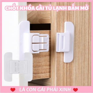 COMBO 5 Khóa Cửa Tủ Lạnh Gia Đình An Toàn Cho Bé Móc Khóa Ngăn Kéo Tủ Bấm Mở Đa Năng Tiện Ích #