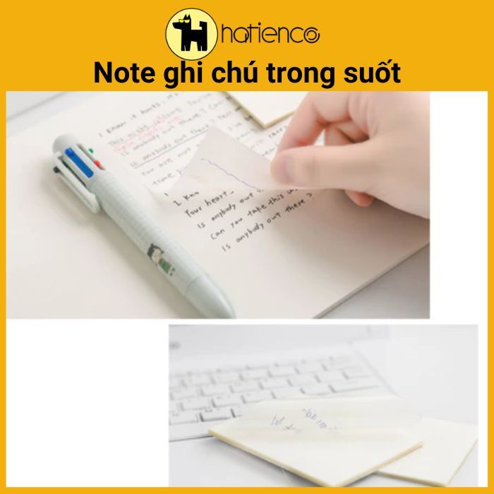 Giấy ghi chú trong suốt chống nước HOT TREND - Note trong suốt tiện dụng