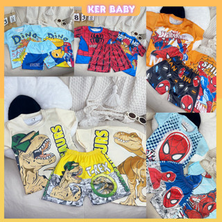 Combo 3-5 Bộ thun lạnh bé trai, đồ bộ thể thao siêu nhân, phong cách năng động vải thun hình in 3D 6-26kg