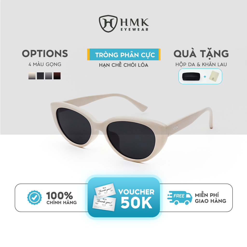 Kính Mát HMK Eyewear Chống Tia UV Tròng Phân Cực Dáng Mắt Mèo Thời Thượng Bảo Vệ Mắt - KM8760