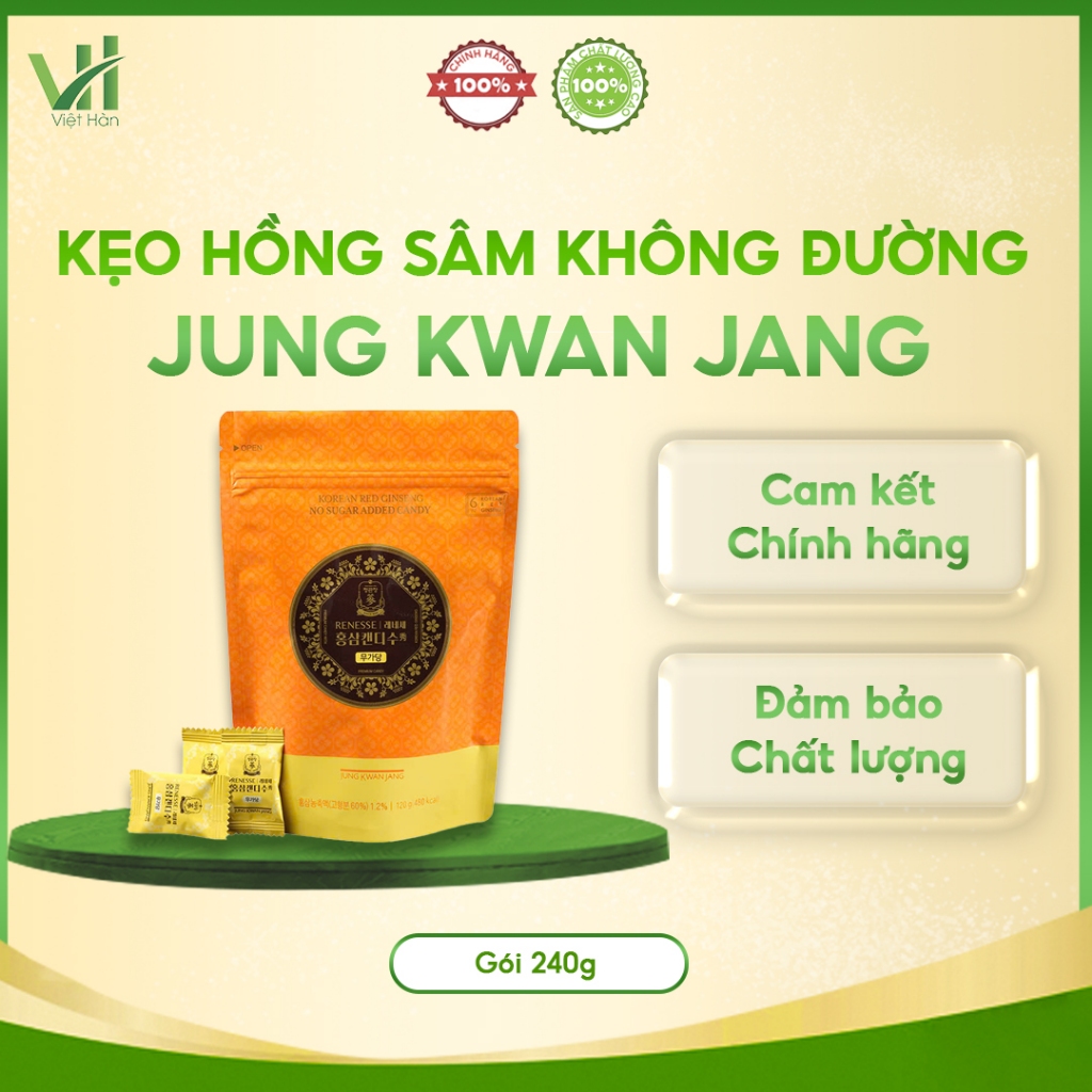 Kẹo Hồng Sâm Không Đường KGC Jung Kwan Jang - Gói 240G