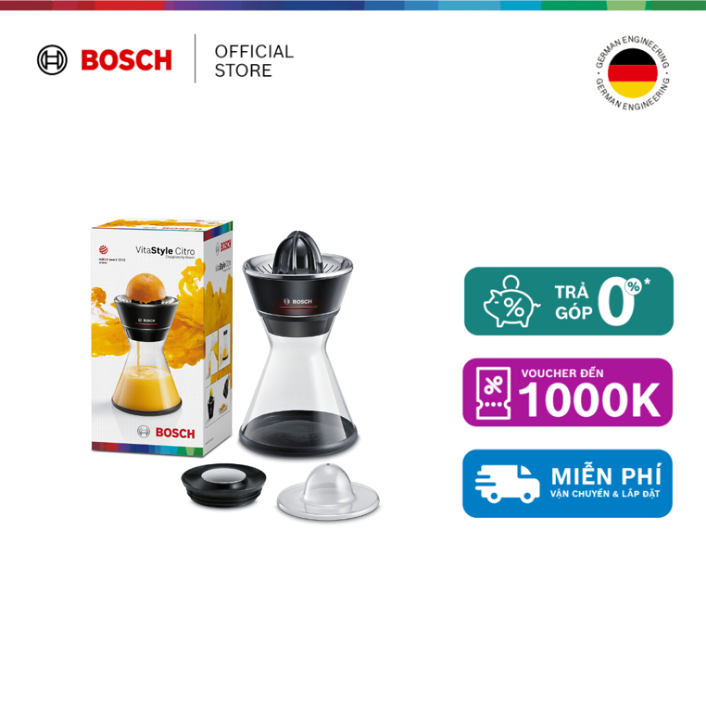 15.07 - 19.07 | Voucher Shopee lên đến 3tr | Máy vắt cam Bosch VitaStyle Citro MCP72GPB - Hàng chính