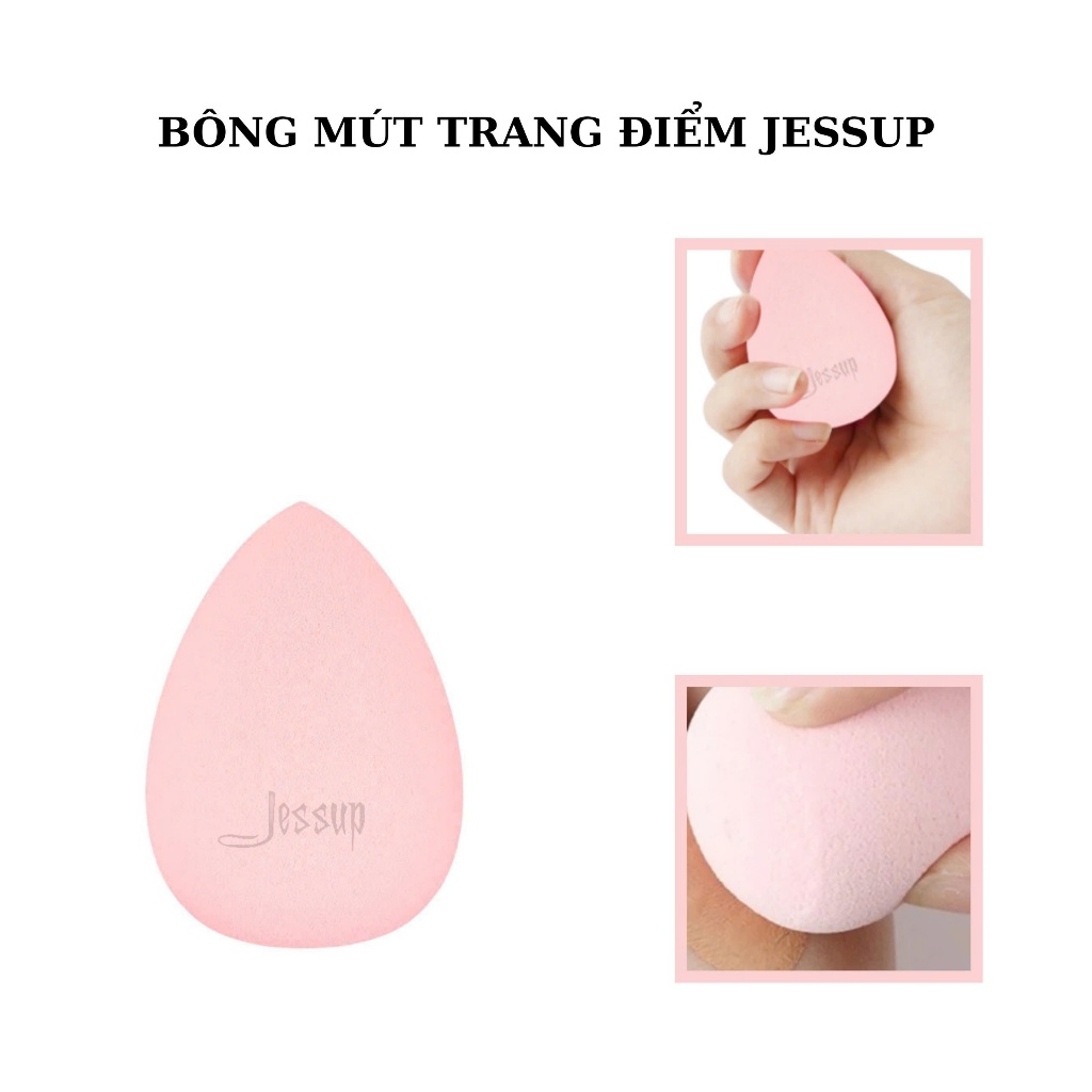 Bông mút trang điểm nền và che khuyết điểm JESSUP Miracle Complexion dễ tán hình giọt nước (Size M)