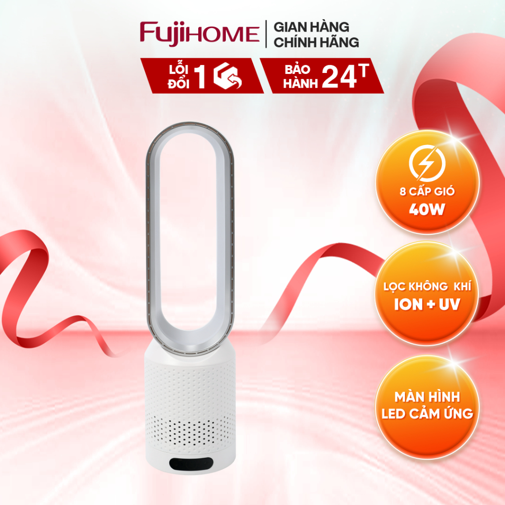 Quạt không cánh mini lọc không khí khử khuẩn Anion + UV Fujihome BF16 - động cơ DC không chổi than