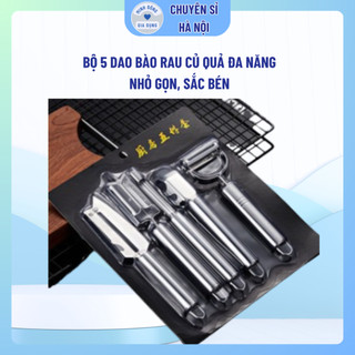 set 5 dao bào rau củ quả đa năng gọt vỏ, bào sợi, chất liệu inox bền bỉ tiện lợi cho mọi nhà