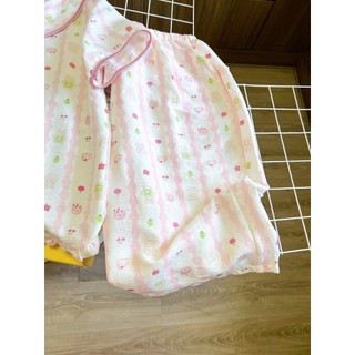 Bộ ngủ cộc tay áo cổ sen dễ thương Cotton, Xô muslin, Lụa, Đũi, Tôn, Lanh, Kate thô DBTK