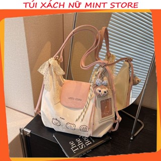 Túi Xách Nữ 🔸FREESHIP🔸 Túi Đeo Vai, Đeo Balo Đi Chơi Phối Màu Tặng Kèm Móc Khóa Xinh PK 873