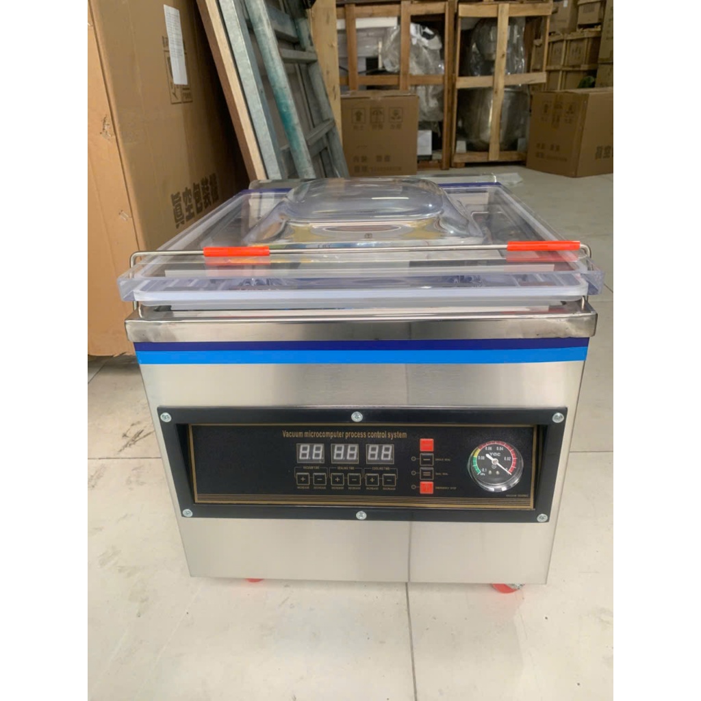 Máy Hút Chân Không Thực Phẩm Công Nghiệp DZ320 Công Suất 400W Không Kén Túi Độ Chân Không Đạt -1mpa Hoàn Toàn Tự Động