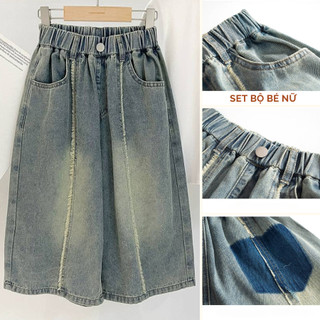 DT05-Quần bò bé gái SARAMIA KIDS, quần jeans bé nữ đi học, đi chơi siêu xinh