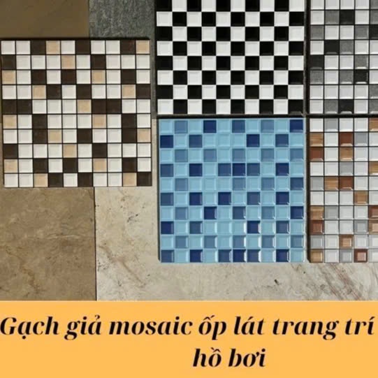 Gạch giả mosaic 30x30cm - gạch men trang trí hoạ tiết vân nổi mosaic -gạch bông 300x300mm lát hồ bơi