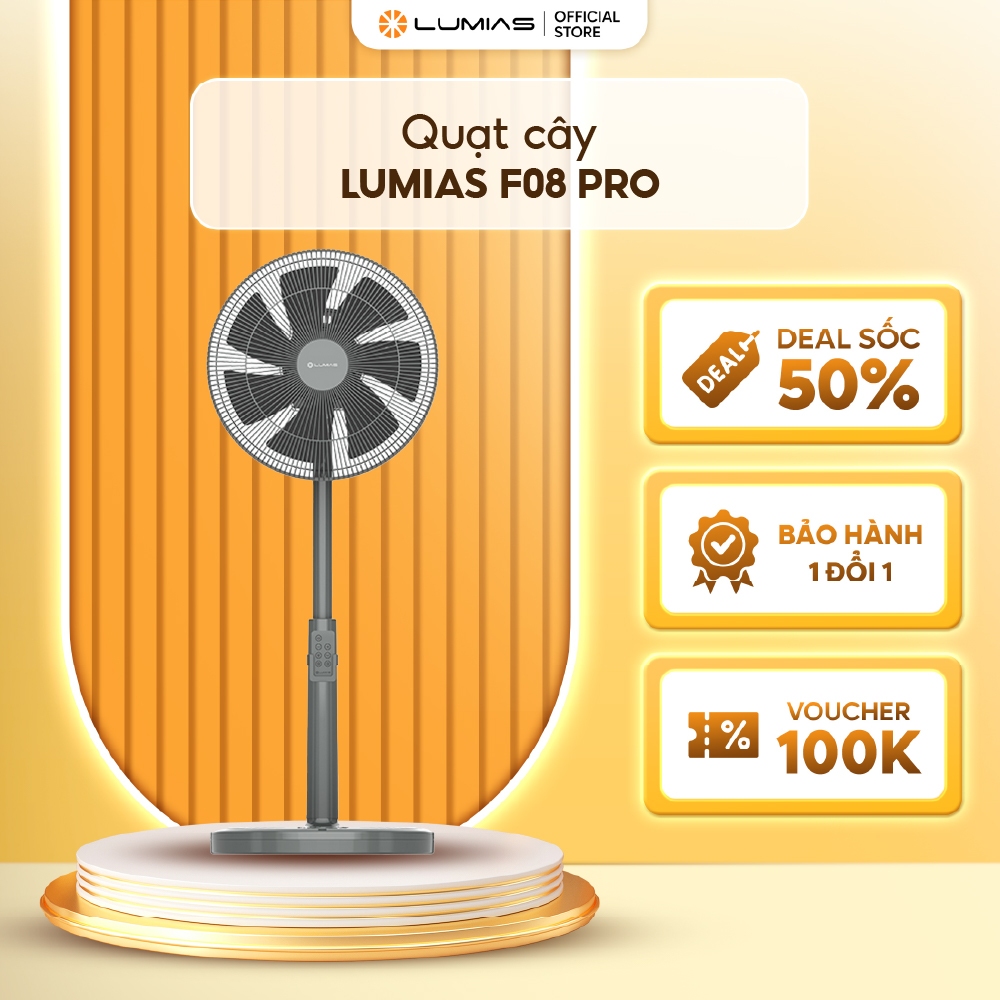 Quạt cây Lumias F08 Pro - 28W, 7 cấp độ gió - Kết nối Wifi