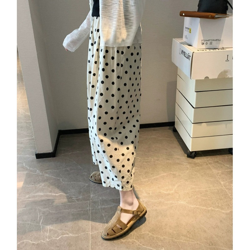 Quần Baggy Nữ Chấm Bi Hot Trend - Quần Baggy Đũi Xước Tuýt Xi - Quần Baggy Công Sở Nữ Đẹp