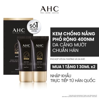  AHCx HANNAH  MUA 1 TẶNG 1  Kem chống nắng AHC phổ rộng 400nm căng mướt da chuẩn Hàn Masters Aqua Rich Sun Cream 30ml 