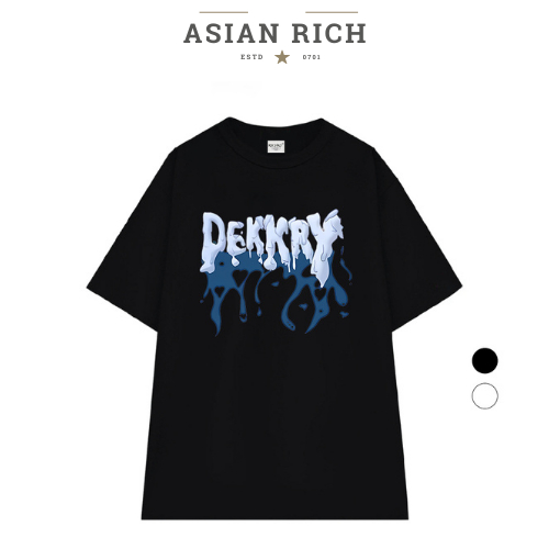 Áo Thun Asian Rich Premium Tee Dekkry Tan Chảy Lửa Xanh Frozen Flow Blue Flame