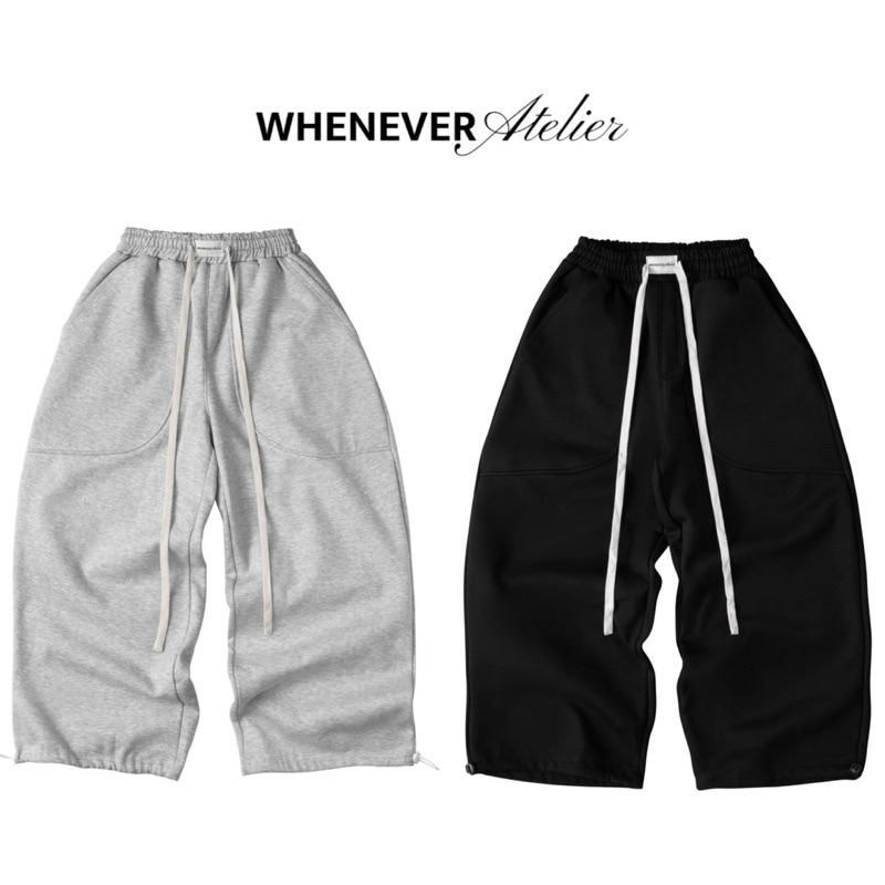  Quần Dài WHENEVER Basic Sweatpants Hai Màu Đen   Xám  tặng túi vải whenever  