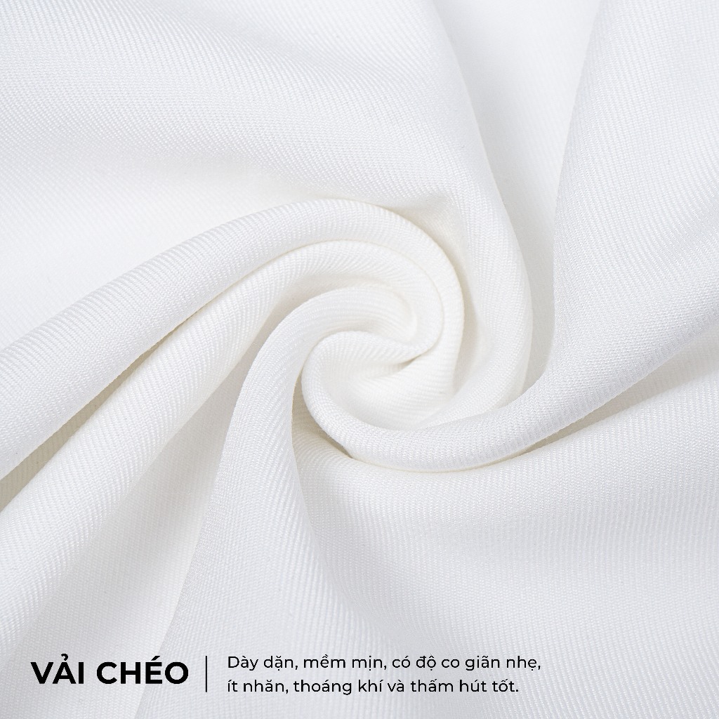 Áo sơ mi nam tay dài Trắng Đen POLYS, Vải Chéo Thái dày dặn, co giãn, thoáng khí LONG SLEEVE | BigBuy360 - bigbuy360.vn