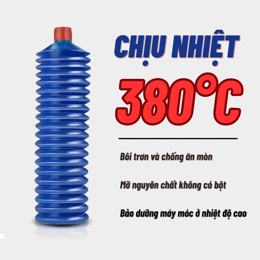 Mỡ Bò Chịu Nhiệt 380°C Tuýp 400g – Mỡ Sâu Bôi Trơn Công Nghiệp Chịu Nhiệt Cao, Mỡ Bảo Dưỡng Máy Móc, Bạc Đạn