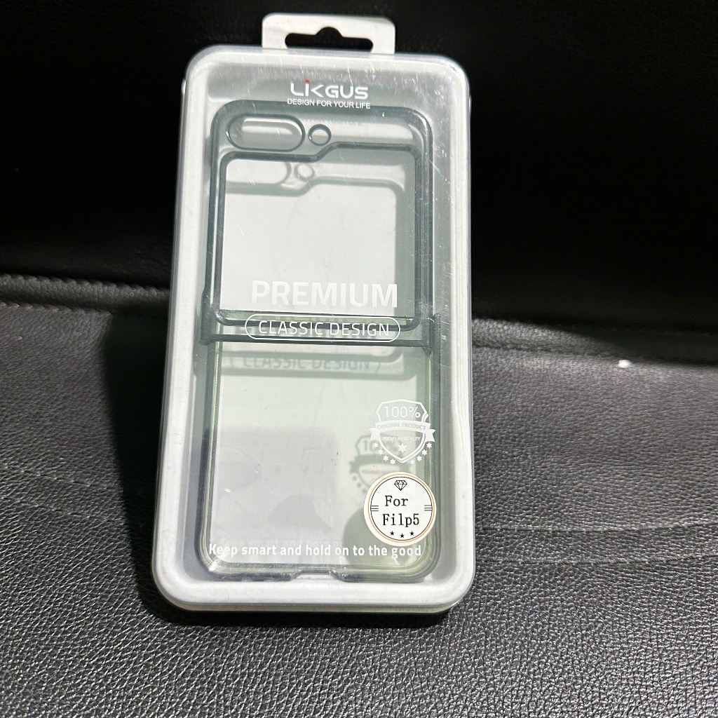Xả _ Ốp lưng Likgus Samsung Z Flip 5 lưng trong viền màu đen (999)