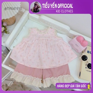 Quần áo trẻ em, Quần áo hè bé gái đi học đi chơi, vải linen mềm đẹp cho bé 9-25kg S1933 | Tiểu Yến KID