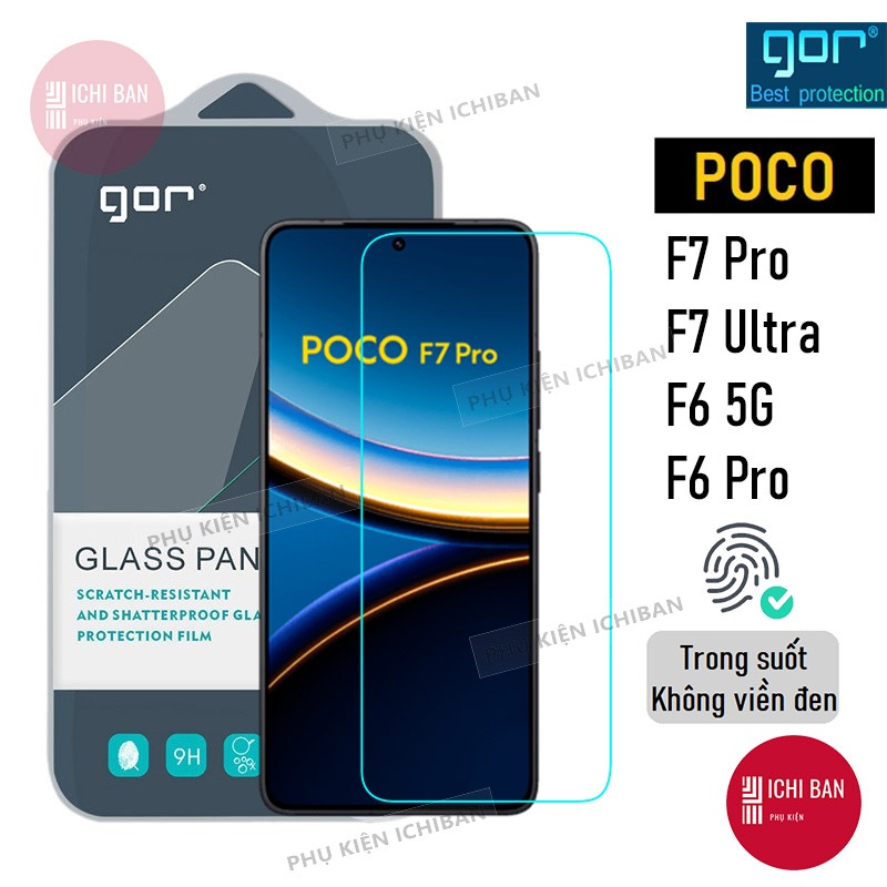 Kính Cường Lực Poco F7 5G/ F7 Pro/ F7 Ultra, POCO F6/ F6 Pro, Poco F5/ F5 Pro Trong Suốt Vuốt Mượt 9