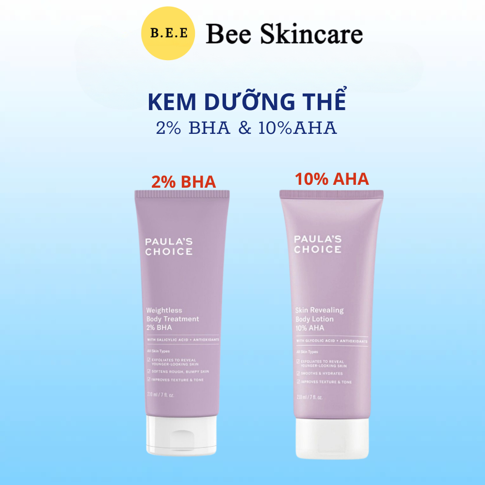 Kem dưỡng thể Paula Choice 2% BHA / 10% AHA đều màu, làm sáng da BeeSkincare