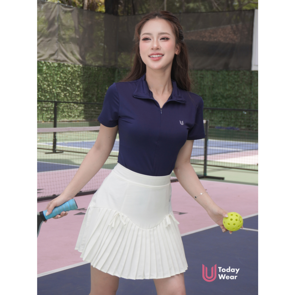 [Xả Hàng Giá Sốc] Chân váy xếp ly Emmi Skirt Today U Wear dáng chữ A sporty 2 lớp có bảo hộ thể thao cầu lông tennis | BigBuy360 - bigbuy360.vn
