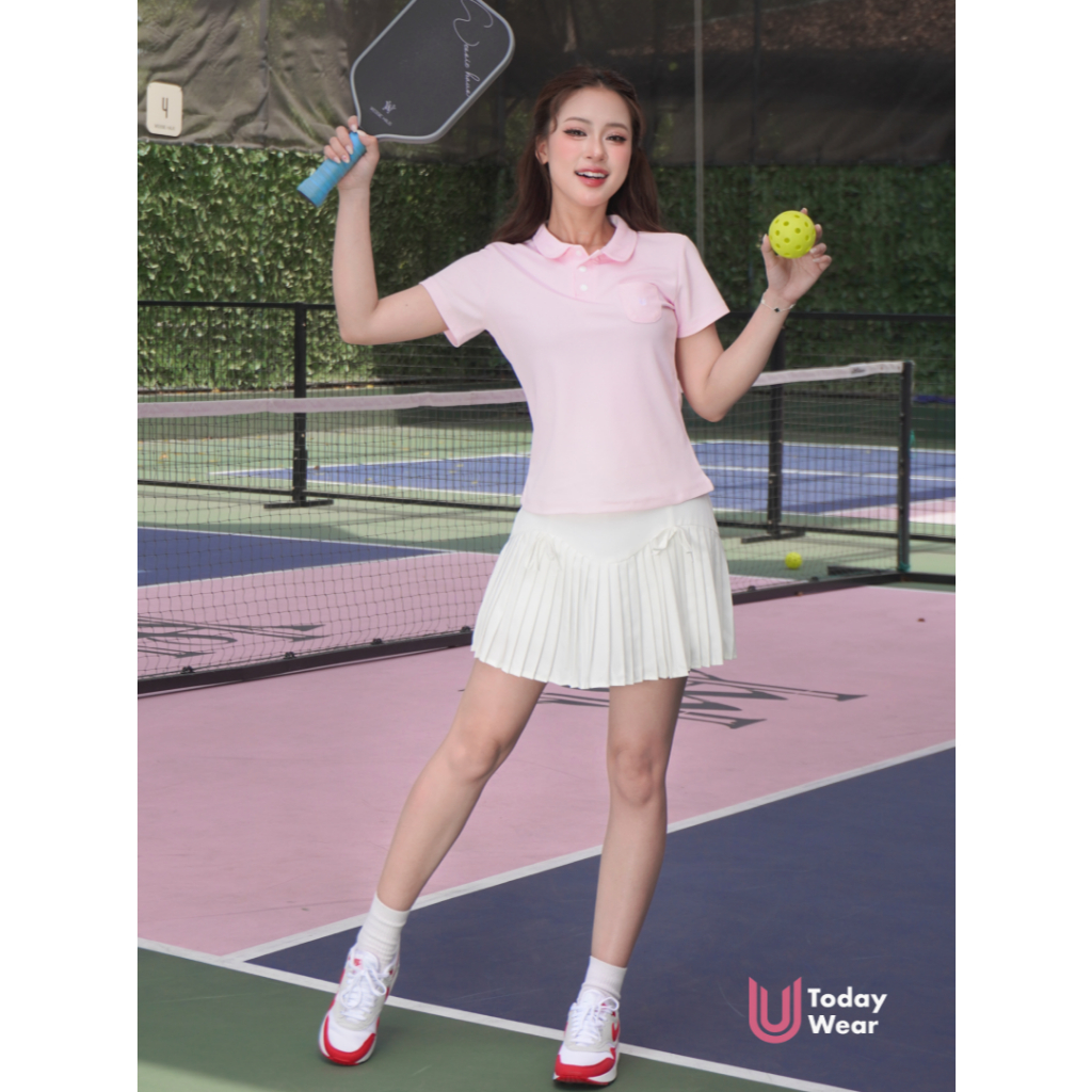 [Xả Hàng Giá Sốc] Chân váy xếp ly Emmi Skirt Today U Wear dáng chữ A sporty 2 lớp có bảo hộ thể thao cầu lông tennis | BigBuy360 - bigbuy360.vn